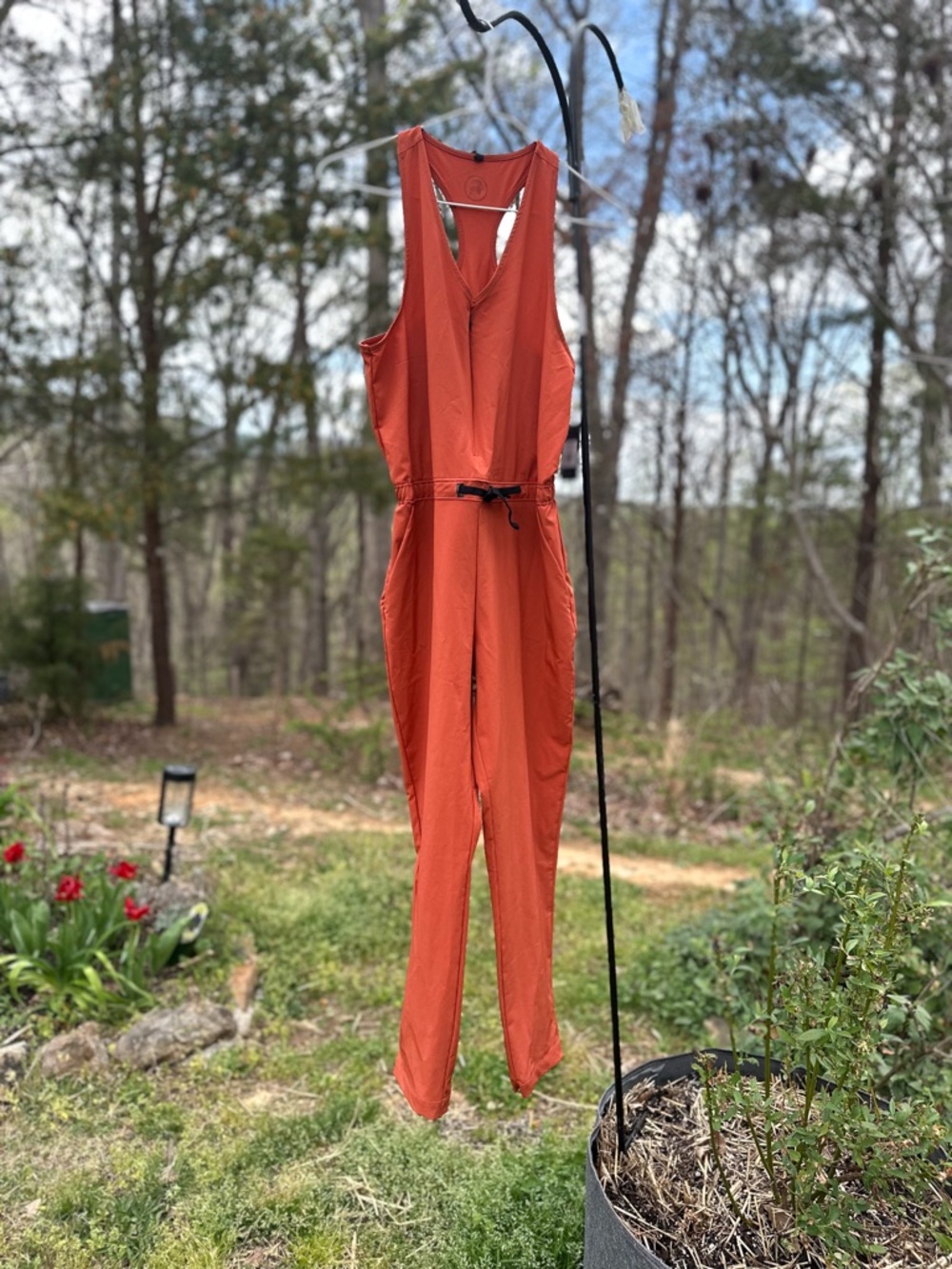 Backcountry On The Go Light Orange Sleeveless Jumpsuit